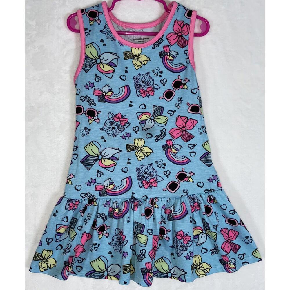 Nickelodeon JoJo Siwa Dress Girls soft Black XS 4/5 Unicorns Rainbows Neon Pink